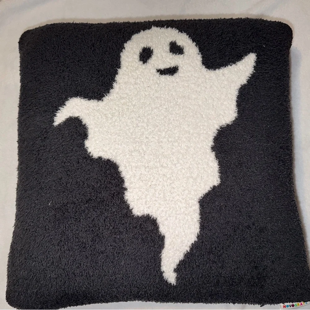 Novogratz Ghost Down Sherpa Pillow - Grey White